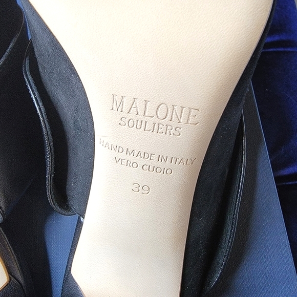 NIB. MALONE SOULIERS 'Tilly' 85 Leather and Suede Mules - Picture 13 of 16